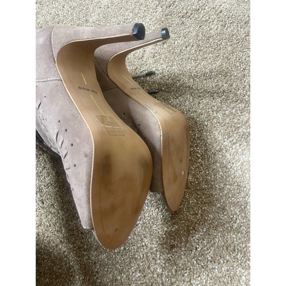 Dolce Vita ankle bootie heels brown suede open peep toe rope ankle wrap SZ 9 - Picture 6 of 11